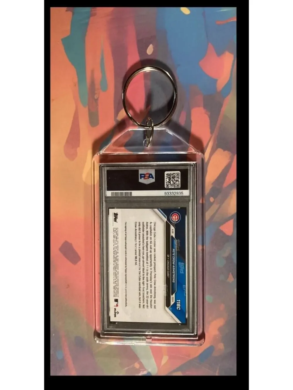 3032 Pete Crow-Armstrong 2024 Topps Now Red Auto Keychain
